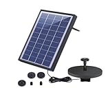 Rancrvy 5W Solar Springbrunnen Power Pump mit 6 Düsen für Vogelbad Aquarium Teich oder Garten...