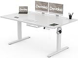 Devoko Höhenverstellbarer Schreibtisch 160x80cm mit Typ-C Ladeanschluss, Mobiler Elektrisch...