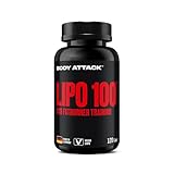 Body Attack LIPO 100-120 Kapseln - Mit Lipocholine®, 200 mg Koffein, Ginseng & Grüner Tee Extrakt...