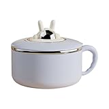 Edelstahlschüssel – 1200 ml großes Fassungsvermögen, platzsparende Nudelschale mit Deckel für...