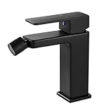 Coleniny Modern Bidet Wasserhahn Bad Schwarz | Einhebel Bidetarmatur mit drehbar Auslauf Höhe 110mm...