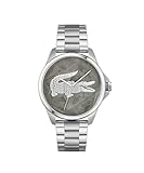 Lacoste Uhr mit DREI-Zeiger-Quarzwerk für Herren Kollektion LE Croc mit Silbernes Edelstahlarmband...