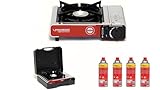 ROTHENBERGER Industrial Campingkocher PREMIUM inkl. 4 Gaskartuschen | inkl. Tragekoffer | 1-flammig...