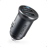 Anker 24W Car Charger Ladegerät, Mini Autoladegerät, 4.8A Duales USB Mit Blauem LED-Licht,...
