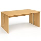 Schreibtisch Buche, Bürotisch Holz B160 x T80 x H75 cm, robuster Schreibtisch zum Lernen und...