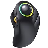 ProtoArc EM03 Wireless Trackball Maus Bluetooth, RGB Kabellose Trackball Maus mit Fingerbedienung,...