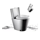 Hocheffiziente 304 Edelstahl-Doppelspül-WC mit Absenkautomatik – wassersparende moderne...