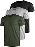 Funktionsshirt Herren Sport T Shirt Kurzarm 3er Pack Atmungsaktiv Männer Tshirt Sportkleidung...