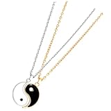 TOYANDONA Yin Yang Halskette Edelstahl Tai Chi Anhänger Liebe Schmuck Partnerkette Freund Freundin...