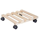 WAGNER Pflanzenroller PALETTI 34 x 34 x 8 cm I Pflanzenroller für Innenbereich I Blumenroller aus...