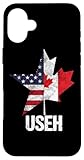 Halb kanadische amerikanische USEH Kanada USA Flagge Vereinigte Staaten Hülle für iPhone 16 Plus