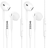 2 Pack In-Ear Kopfhörer mit Kabel, 3,5mm Klinke Ohrhörer mit Mikrofon und Lautstärkeregler, Noise...