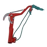 Homoyoyo Gartenschere mit Seil Doppelrolle Obstzweigschere Rot Sprühkunststoff Kraftsparend...