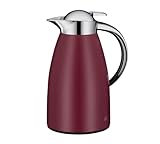 alfi Kaffeekanne Signo, Thermoskanne Metall Ruby Red Mat 1L, mit alfiDur Glaseinsatz, 1421.240.100,...