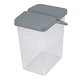Branq 10 L Behälter Waschpulver Futterbehalter Unibox mit Deckel Aufbewahrungsbox Bad Küche (Grau)