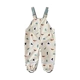 Regenhose Baby, Regenhose Kinder Ohne Träger mit Füßen Gatschhose mit Reflektor Matschhose Jungen...