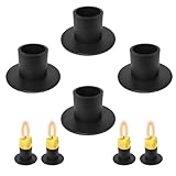4 Stück Schwarz Kerzenhalter,Metall-Kerzenhalter, Retro-Kerzenständer, Geburtstag...