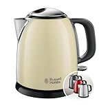 Russell Hobbs Wasserkocher [1,0l] Colours+ Edelstahl Creme (2400W, Schnellkochfunktion,...