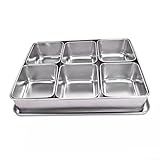 Edelstahl-Gewürzbox, Multi-Grid, Gewürz-Aufbewahrungsbox, Behälter, Eispulver-Box, 25 x 15 x 4...