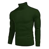 Ruamilyy Herren Langarmshirts Rollkragen Regular Fit Rollkragenpullover Basic Stretchy Casual Tops...