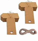 100 Stück Geschenkanhänger Weihnachtsbaumanhänger Kraftpapier Hängende Ornament...