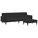Eleganz 2-TLG. Futon Sofagarnitur in Schwarz Samt – Modernes 2-Sitzer Set für Wohnzimmer,...