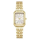 OFFCUP Damenuhr Rechteckige, Damen Analog Quarz Uhr mit Edelstahl Armband, Uhren Damen Klein...
