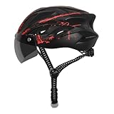 Fahrradhelm mit Visierzyklus -Schutzkappe atmungsaktive Fahrradhelm Rot, Fahrradhelm Mountain Bike...