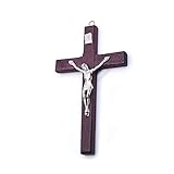 Reccisokz 1 Stück - Vintage hölzerne Jesus Figur Kreuz Anhänger christliche Gebet Memorial...