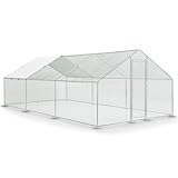 Juskys Freilaufgehege 3x6x2m - Hühnerstall aus Metall begehbar mit 18 m² Lauffläche, Tür &...