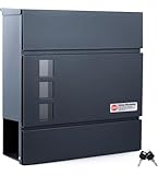 Zedelmaier Briefkasten Wandbriefkasten Postkasten Briefkästen mit Zeitungsfach 2 Schlüsseln und...