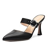 MisaeMila Sandalen mit Absatz für Damen, spitzer Zehenbereich, Slipper, Kitten-Heels, Pantoletten,...