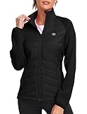 MoFiz Fliesjacke Damen Warm Sweatjacke Arbeitsjacke Leichte Stehkragen Trainingsjacke Reitjacke mit...