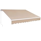 VEVOR Gelenkarmmarkise Manuell 210x240cm Einziehbar Markise Gelenkmarkise 280g Polyester wasserdicht...