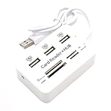 Deger 1 Stück 3 USB-Ports, Hub 2.0, Splitter, Combo Card Reader, 7-in-1, tragbar, Multi-Funktion,...
