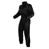 A-Pro Regenkombi Wasserdicht Motorrad Regenhose Regenjacke Regenanzug Schwarz XL