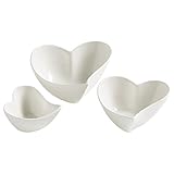 Maxwell & Williams JX57906 Schalenset 3 tlg – Porzellan Weiß – Heart – 3x Herzform in...