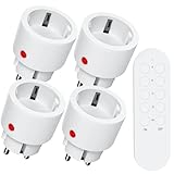 SURNICE Funksteckdosen mit Fernbedienung, 80m Reichweite, 10A 2300W Mini Funksteckdose, kompaktes...