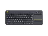 Logitech K400 Plus Kabellose Touch-TV-Tastatur mit integriertem Touchpad, HTPC-Tastatur für mit dem...