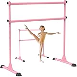 Dolibest Ballettstange Freistehend Rosa, 10 Höhenverstellbare Schwerlast Stretchstange Tanzbar mit...