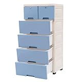 Fichiouy Rollcontainer mit 6 Schubladen, Rollschrank, Rollwagen, Schubladenkommode,...