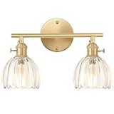 DLGLOLIN Wandleuchte aus Glas, Doppelkopf, Innenleuchte, Wandlampe mit Schalter, Wandbeleuchtung...
