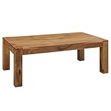 FineBuy Couchtisch Akazie Massivholz 110cm · Rechteckiger Wohnzimmertisch aus Echtholz ·...