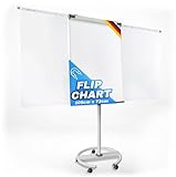 MOB Flipchart Ständer Whiteboard fahrbar mit Rollen Ständer 73x105cm | Höhenverstellbar bis...