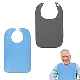 Katyjun 2 Stück Frottee Lätzchen für Erwachsene Senioren Waschbar, Mehrweg Wasserdichte Latz für...