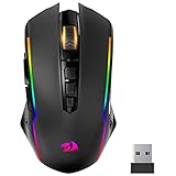 Redragon Gaming Maus Kabellose, RGB Wiederaufladbare Gaming-Maus mit 9 Macro Editing Programmierbare...