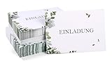 Donindis Schicke Einladungskarten in grünem, floralen Design für alle Anlässe - Packung mit 40...