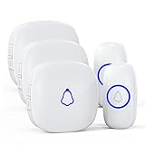 SECRUI Funkklingel Türklingel Set für Haustür, 3 Empfänger + 2 Sender, Funk Tür Klingel,...