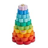 Fisher-Price Ring-Stapelspielzeug aus Holz für Kleinkinder, 10 Holzteile für Stapelspielspaß für...