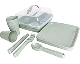 Michelino 32-tlg. Picknick-Set ALYTHIA Picknickset Besteck Geschirr Camping Besteck Campingset...